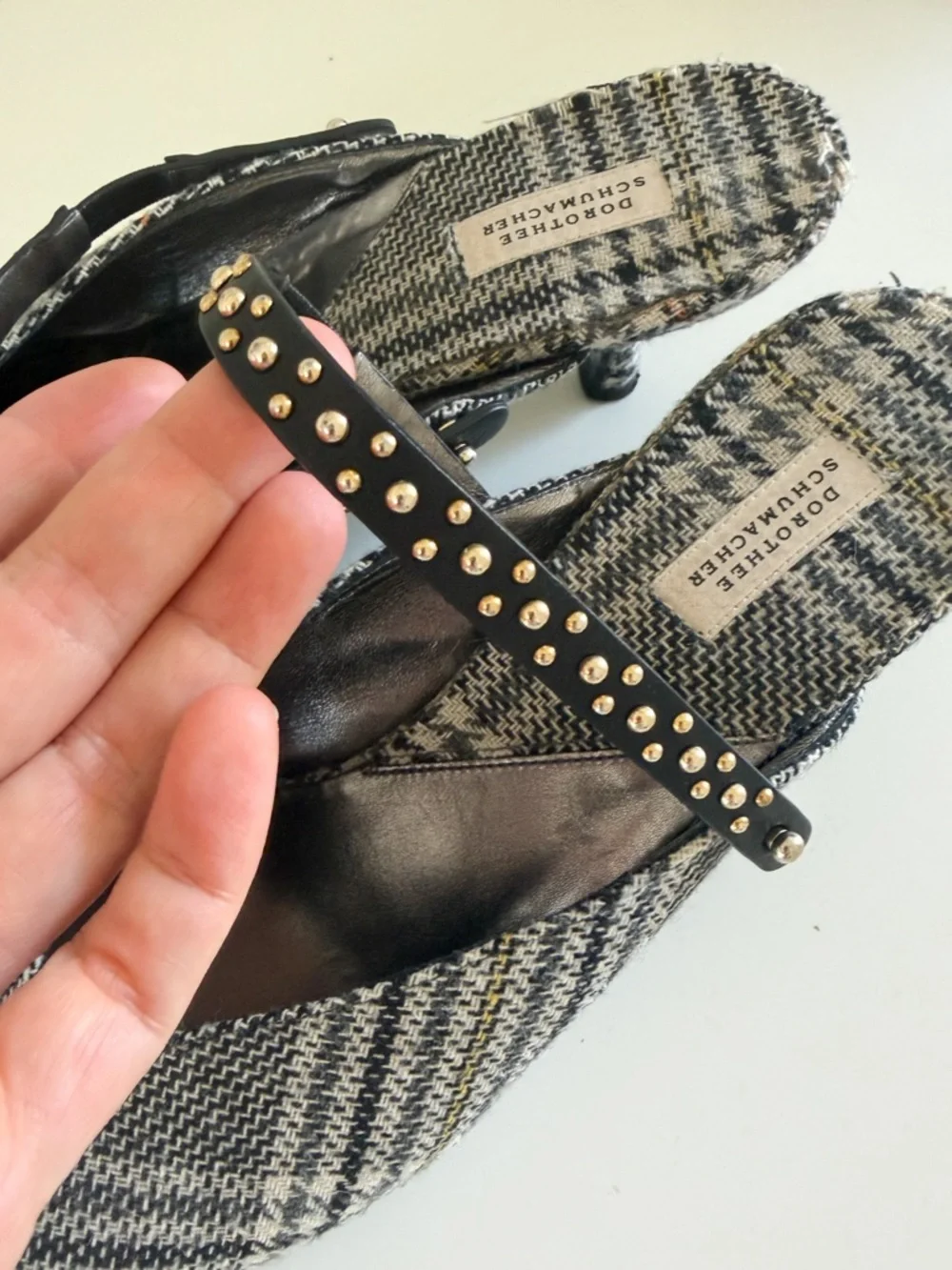 DOROTHEE SCHUMACHER • Check It Out Kitten Heel Pump in Grey - Picture 8 of 14